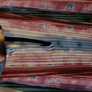 Color printed pleated  dress